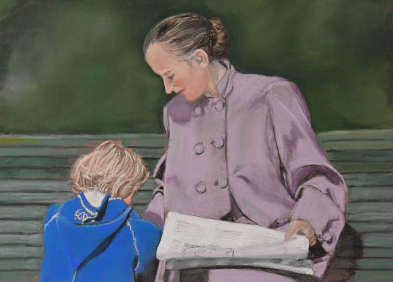 Au parc.JPG - Pastel format /size 30 x 40